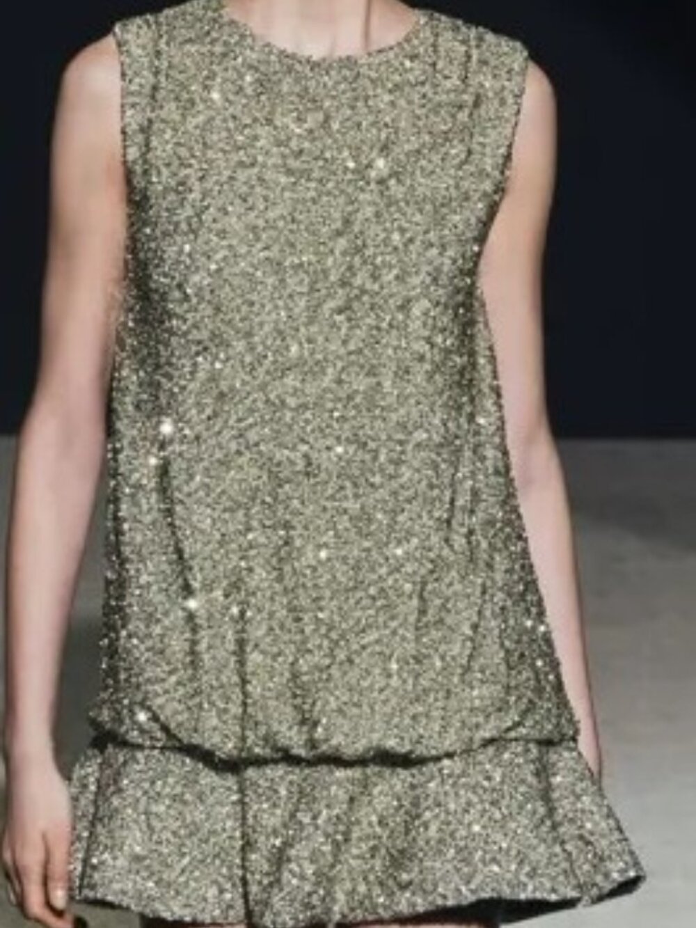 Zara ZW Silver Sequin Mini Party Cocktail Dress Ruffle Hem NWOT Size S & L!